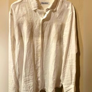 Tommy Bahama Cream Textured Long Sleeve Shirt